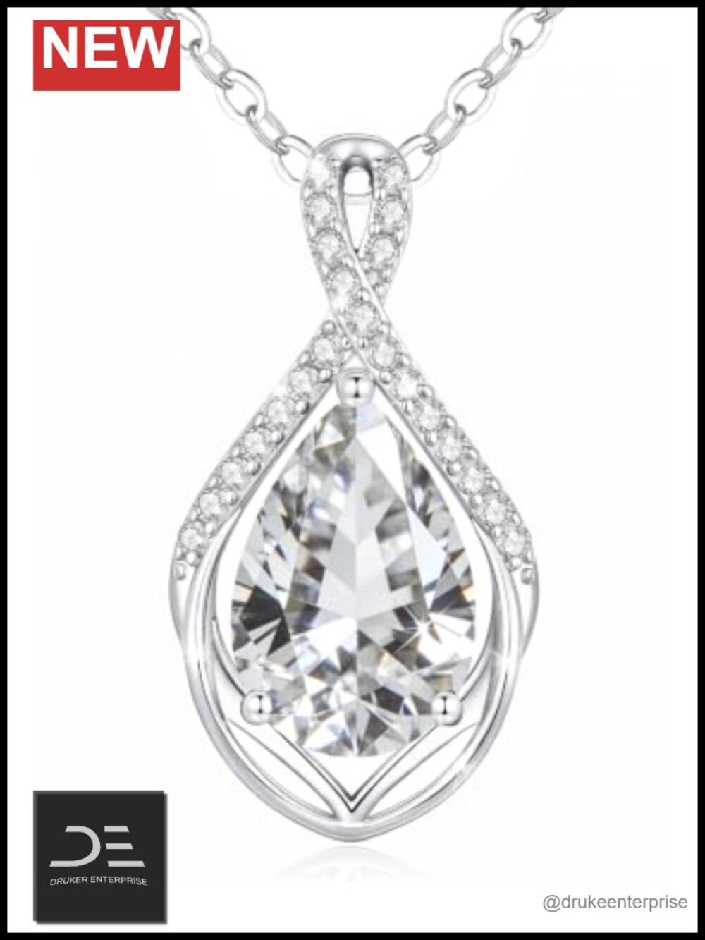 Infinity Teardrop Birthstone Necklace Adjustable Jewelry for Women Gift